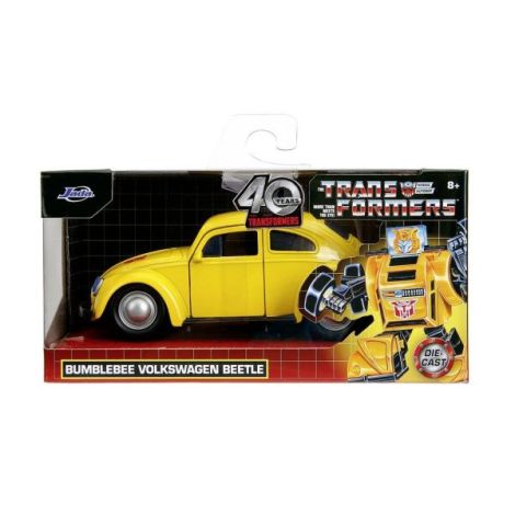 Jada Transformers Masinuta Metalica Bumblebee Volkswagen Beetle Scara 1:32 - imagine 8